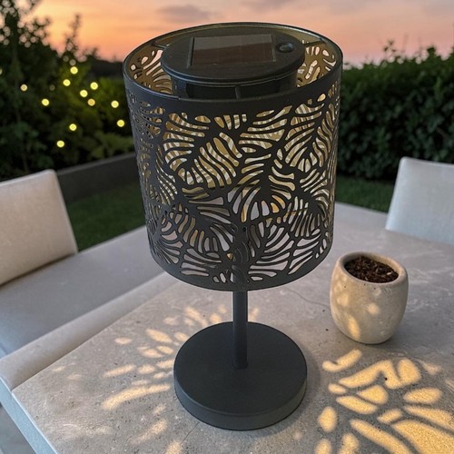 Solar tropical leaf table lamp - solar,