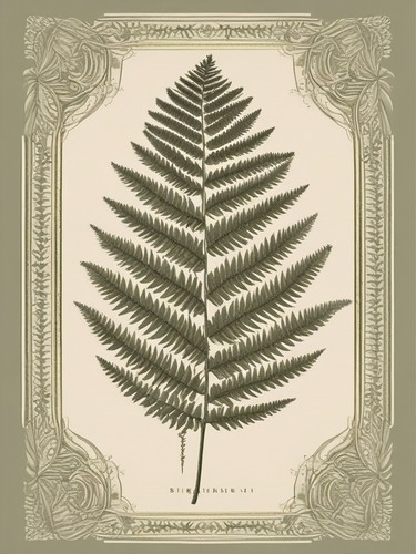 Fern frond antique botanical - fern,