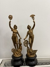 Pair of Art Deco French Spelte