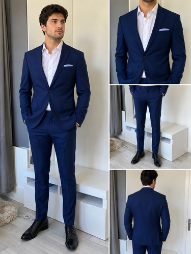 Zara man royal blue suit - zara,