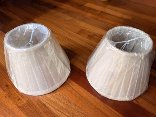Two ivory cream lampshades - ivory,
