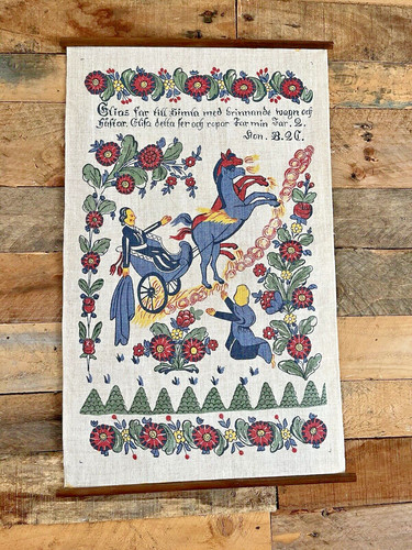 Vintage swedish tapestry - vintage, horse