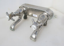 Antique Brass Sink Mixer Taps Old Porcelain Caps Basin Victorian Nickel French