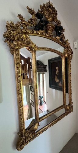 Antique french gilt mirror - gilt,