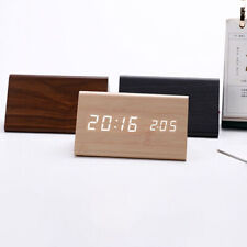 Wooden Digital Alarm Clock Convenient with Time Display Temperature Suitable