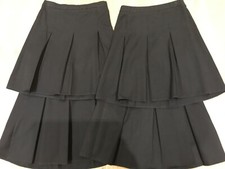 4 x GIRL'S BLACK PLEATED SCHOOL UNIFORM SKIRTS, 9-10 Y, GEORGE