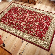 Vintage Oriental Rug Red Cream