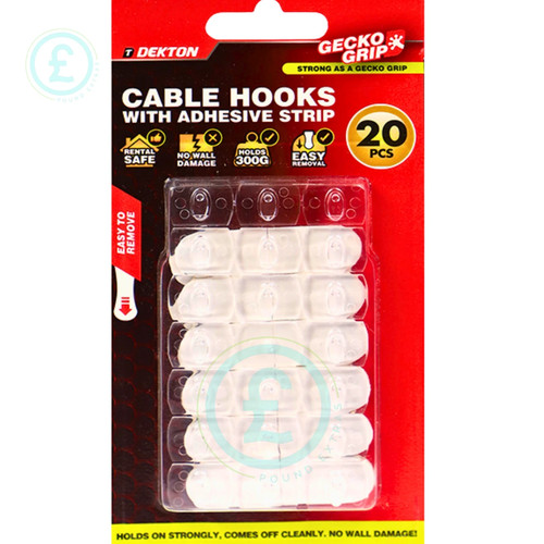 Clear adhesive cable hooks - hooks, 20