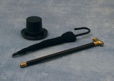 Hat, Cane & Umbrella Set, Doll