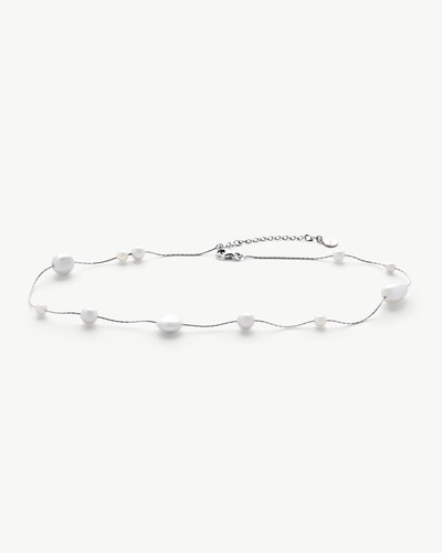 Majorica silver necklace white - silver,