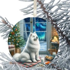 Samoyed Dog Hanging Bauble