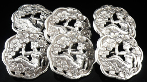 Sterling silver large buttons - sterling,