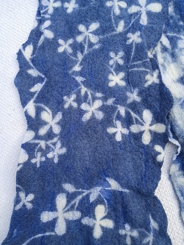 Felted wool silk scarf - wool/silk,