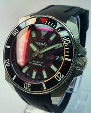 New Unworn Samurai Seiko Bloodmoon Mod RED Sapphire Ceramic Glass Back