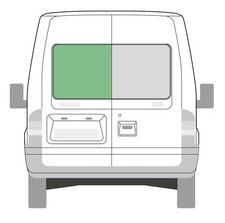 Nearside/Left Rear Barn Door Window Ford Transit 2000-2013 Dark Tint Privacy 