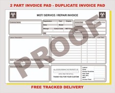 A4 Invoice Pad MOT GARAGE / MECHANIC Service Book , FREE P&P , DUPLICATE NCR PAD