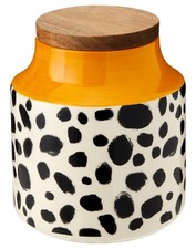 MIKASA Ceramic Drift Storage Jar, Yellow / Cheetah, Hand Decorated - 2nd