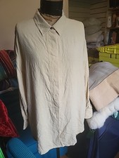 PARA Pure Raw Silk Shirt Size L Long Sleeve Button-Up