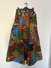 Handmade Patchwork African Wax Print Wrap Maxi Skirt – Adjustable Fit 