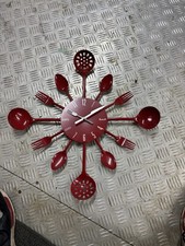 Kitchen Wall Clock Cutlery