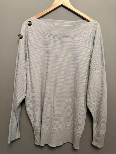 Grey ribbed jumper size - ribbed,