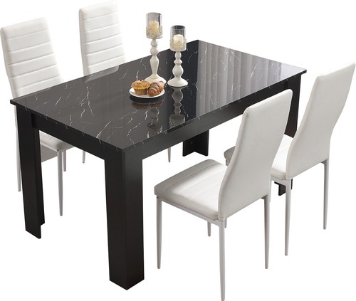 Dining table and chairs - table,