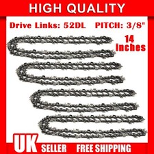 4x 14" Chainsaw Saw Chain Blade Pitch 3/8"LP 0.050 Gauge 52 Drive Links Link UK