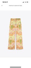 Zara Satin Print Trousers pyjama bottom multi coloured XS