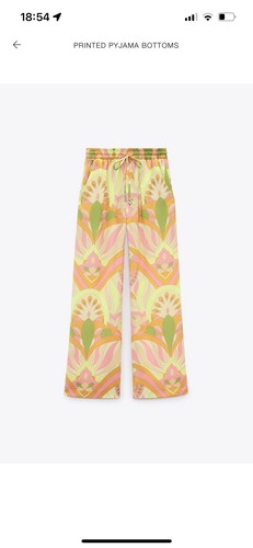 Zara satin print trousers - satin,