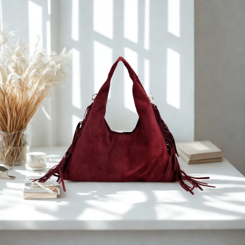 Real suede fringe - fringe, bag