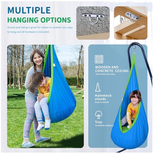 Blue kids pod swing seat - kids,