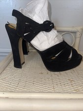 Varanni Size 4 Black  Suede Platform Shoes Carmen Maranda Style Immaculate