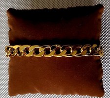 Bracelet 18cm Curb Adjustable Wedding Gold Plated 1cm Diameter Bargain 