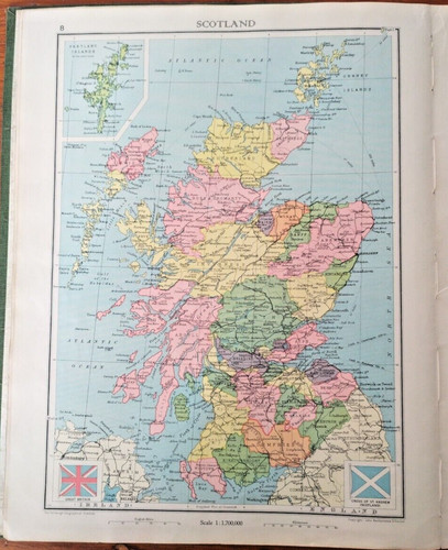 Vintage map scotland - of,