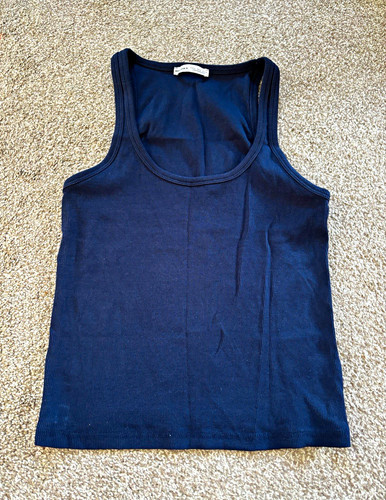 Bershka women navy ribbed - bershka,