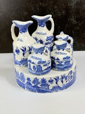 Vintage Blue Willow Condiment