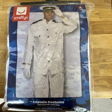 Mens Captain Costume Sailor Navy Officer and Gentleman Adult Fancy Dress M L