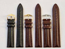 Hirsch Cordoba Heavily Padded Stitched Water Resistant Leather Watch Strap