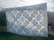 Vintage Handmade Patchwork Bedspread Lightly Quilted 250cm x 180cm