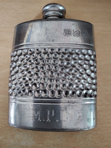 Vintage pewter hip flask - vintage,