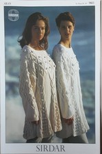 Original Sirdar Aran Ladies Tunic 30"-36" Knitting Pattern 9601