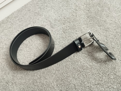 Boss black leather belt 100 - black, 100%