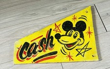 Vintage Hand Painted Fairground Cash Sign Wall Art Fair Circus 11x14.5 Inch