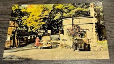 SUPER COLOUR POSTCARD THE TOLL BRIDGE BARNARD CASTLE CAR & SIDECAR COUNTY DURHAM