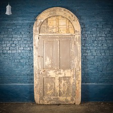 Large Georgian Arch Top Door Frame and Door with Distressed Paint Finish