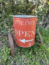 Vintage Zinc Galvanised Country House water butt Planter Garden sign florist 