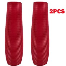 2Pack Tall Floor Vase Red