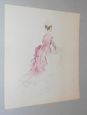 ORIGINAL HISTORICAL COSTUME PAINTING FROM THE 1930s. POSSIBLE THEATRICAL DESIGN?