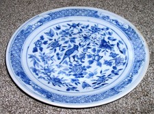 Chinese Antique Blue White Porcelain Charger Plate Kangxi Revival 19thC Qing EXC