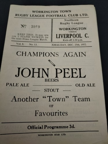 Vintage rugby league programme - rugby,